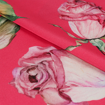 Ткань шелк Армани креп 90 г/м² 97% полиэстер, 3% лайкра шир.148 см арт.T.0028.4 цв.04 розовый рул.25м