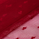 Сетка эластичная "Сердечки" KRUZHEVO арт.OLG015 55г/м² ш.150см цв.101 темно-красный уп.20м