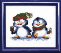 Набор для вышивания ЧАРИВНА МИТЬ арт.А-040 Пингвины 18х15 см