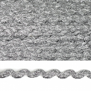 Тесьма декоративная Вьюнчик TBY арт.64315 шир.5мм цв.M605 серебро уп.32,92м