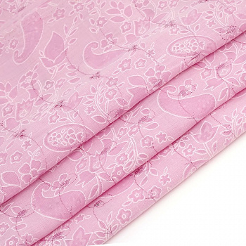 Ткань вышитая в нарезке арт.750-2 огурцы цв.2 (133) розовый шир.150 см уп.5м
