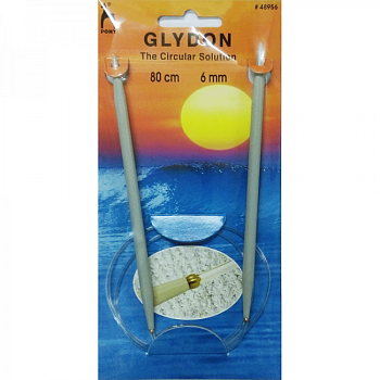 48956 PONY GLYDON Спицы круговые для вязания 6,00 мм/80 см, пластик, 2 шт