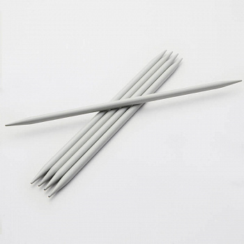 45104 Knit Pro Спицы чулочные для вязания Basix Aluminum 3,5мм/15см, алюминий, серебристый 5 шт.