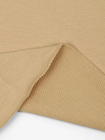 Футер 2х нитка петля Поликоттон стрейч 220г/м² Twill French Terry цв.S892 бежевый в рулоне 35м