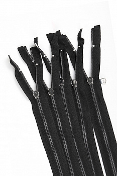 Молния Mzip спираль №5 декор. 60см цв.F322/СЕР черный уп.50шт