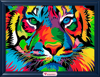 Набор для изготовления картин АЛМАЗНАЯ ЖИВОПИСЬ арт.АЖ.4134 Красочный тигр 40х30 см