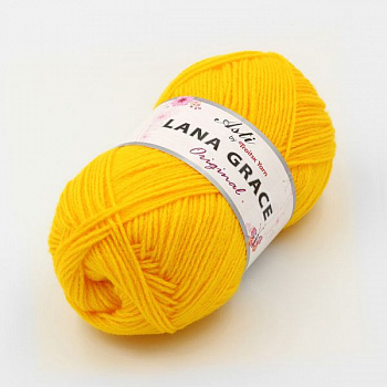 Пряжа для вязания ТРО LANA GRACE Original (25% мериносовая шерсть, 75% акрил супер софт) 5х100г/300м цв.0596 желтый