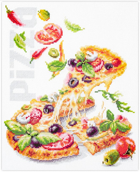 Набор для вышивания ЧУДЕСНАЯ ИГЛА PREMIUM арт.328-557 Пицца 23х27 см