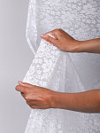Ткань гипюр стрейч арт.TBY.M0064 шир.150см 90 г/м² цв.белый уп.45м