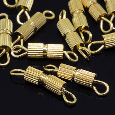 Замок винтовой MAGIC 4 HOBBY для бус  арт.MH.11191-1 цв.золото 8х3мм уп.50шт