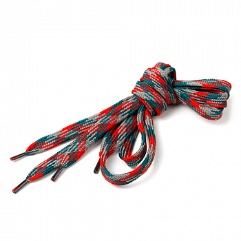 Шнурки плоские 9 мм 7с859 длина 100 см, компл.2шт, цв.красный-серый-м.волна