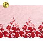 Кружево вышивка на сетке KRUZHEVO арт.TBY.T97 шир.225мм цв.красный, левая уп.4,5м(±5см)