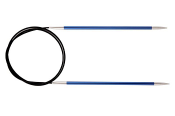 47189 Knit Pro Спицы круговые для вязания Zing 4мм/120см, алюминий, сапфир