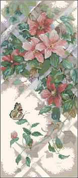 Набор для вышивания DIMENSIONS арт.DMS-13686 Бабочки и клематисы 18х41 см