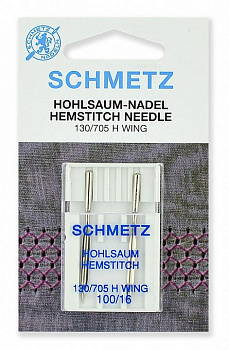 Иглы для бытовых швейных машин Schmetz для мережки 130/705H №100, уп.2 иглы