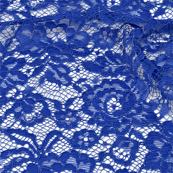 Кружевная ткань (гипюр) с кордом арт.TBY.LN-3002 шир.145см 130 г/м² цв.207 синий уп.22,86м