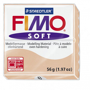FIMO Soft полимерная глина, запекаемая в печке, уп. 56г цв.телесный арт.8020-43