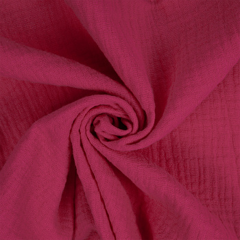 Ткань Муслин 125 г/м² 100% хлопок шир.130 см арт.TBY.Mus.24723.51 цв.51 ярко-розовый уп.1м