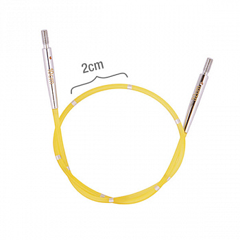 42171 Knit Pro Тросик для съемных укороченных спиц SmartStix, длина 20см (готовая длина спиц 40см), желтый