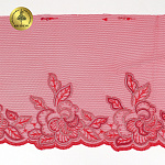 Кружево вышивка на сетке KRUZHEVO арт.TBY.OG72 шир.240мм цв.бордо,левая уп.6,2м