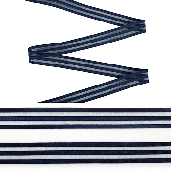 Резинка бельевая декоративная с прозрачными вставками Нейлон 020мм S919 синий сапфир уп.30м