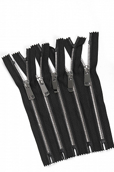 Молния Mzip трактор №5 1 замок TT, н/р 18см, цв.черн/серебро уп.50шт