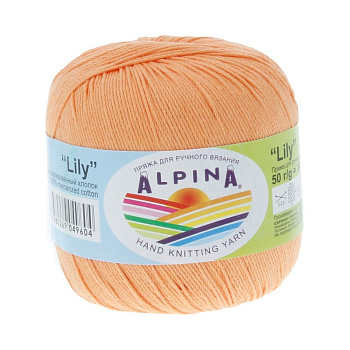 Пряжа ALPINA LILY (100% мерсеризованный хлопок) 10х50 г/175 м цв.012 св.оранжевый