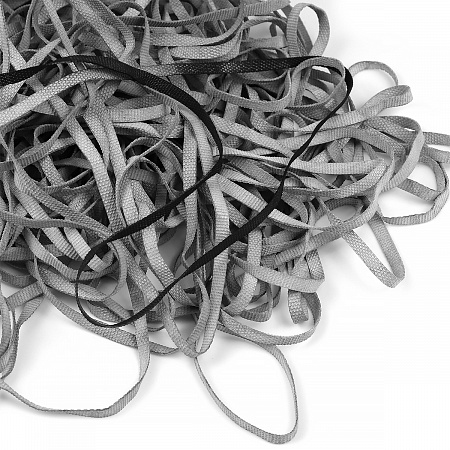 Резинка латексная для купальников 04мм рифленая TBY-48420 цв.черный уп.1кг (≈410м)