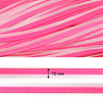 Кант светоотражающий TBY 10мм отр.R400 арт.6115 100% пэ цв.розовый уп.100м