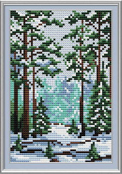 Набор для вышивания ЖАР-ПТИЦА арт.М-001 Сказка зимнего леса 15х10 см