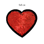 Термоаппликации арт.TBY-2160 Сердце с пайетками 5х5см, золото уп.10шт.