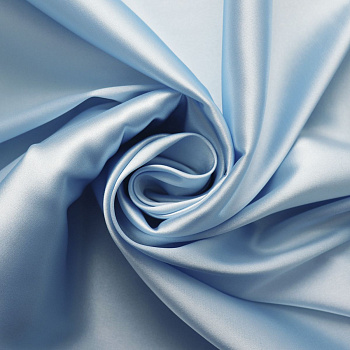 Ткань атлас стрейч 105 г/м² 98% полиэстер, 2% спандекс шир.150 см арт.Р.15069.15 цв.15 голубой уп.25м (±5м)