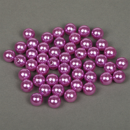 Бусины MAGIC 4 HOBBY круглые перламутр 12мм цв.093 т.сиреневый уп.500г (530шт)