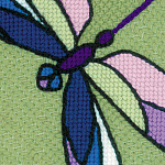 Набор для вышивания РИОЛИС арт.1655 Подушка/панно Витраж, Стрекозы 33х33 см