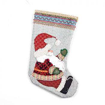 Набор для шитья и вышивания носочек арт.МП-8426 Дедушка мороз 19х30 см
