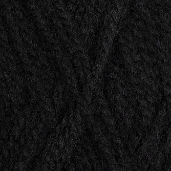 Пряжа для вязания ПЕХ Ангорская тёплая (40% шерсть, 60% акрил) 5х100г/480м цв.002 черный