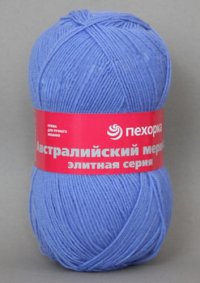 Пряжа для вязания ПЕХ Австралийский меринос (95% мериносовая шерсть, 5% акрил высокообъемный) 5х100г/400м цв.520 голубая пролеска