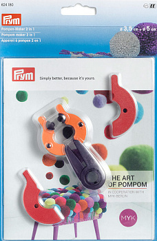 624180 PRYM Устройство для изготовления помпонов 2 в 1, размер S, пластик, многоцветный