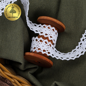 Тесьма вязаная KRUZHEVO 20мм TBY-6307-1.02 цв.02 белый уп.10м