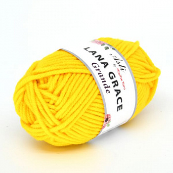 Пряжа для вязания ТРО LANA GRACE Grande (25% мериносовая шерсть, 75% акрил супер софт) 5х100г/65м цв.0123 холодный желтый
