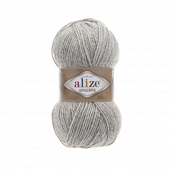 Пряжа для вязания Ализе Alpaca Royal (30% альпака, 15% шерсть, 55% акрил) 5х100г/280м цв.684 пепельный меланж