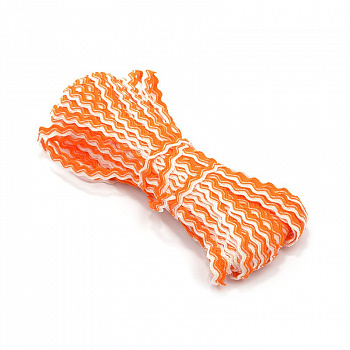 Тесьма плетеная вьюнчик арт.С-3726 (3582) г17 шир.7мм (5мм) рис.9253 цв.001 оранжевый-белый уп.20м