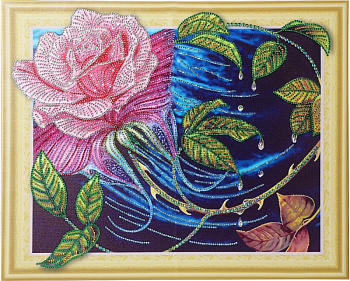 Набор Колор Кит картина алмазная с фигурными стразами арт.КК.FKA009 Чайная роза 40х50