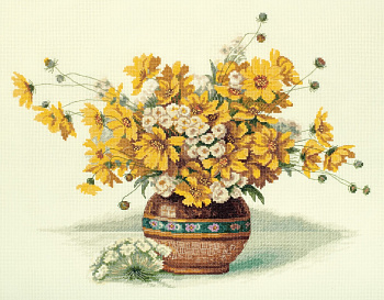 Набор для вышивания PANNA арт. C-7160 Букет с желтыми цветами 38х31 см