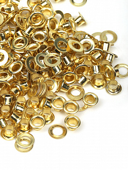 Люверсы сталь TBY.2552 №1,7 (Ø 3мм, h 3,7мм) цв. золото уп. 1000шт