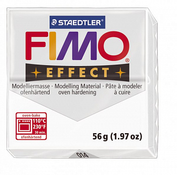 FIMO Effect полимерная глина, запекаемая в печке, уп. 56г цв.прозрачный арт.8020-014