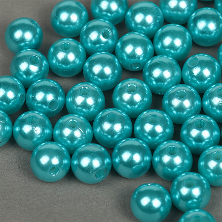 Бусины MAGIC 4 HOBBY круглые перламутр 12мм цв.099 яр.бирюзовый уп.50г (53шт)