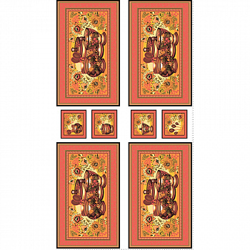 Ткань для пэчворка PEPPY Русские Традиции Панель 110 г/м² 100% хлопок цв.РТ-02 красный уп.60х110 см