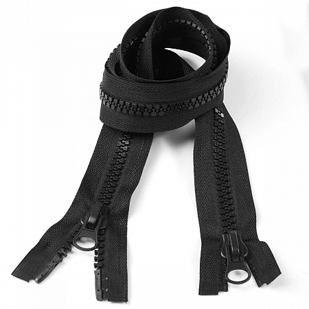 Молния Mzip трактор №8 2 замка усил.зв., 80см, цв.F322 черный уп.50шт