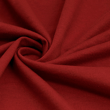 Ткань трикотаж Футер 3х нитка петля хлопок 320г пенье 190см красный 18-1550 рул.20-40кг